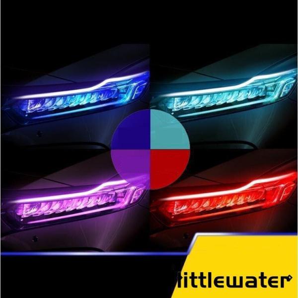 LEDヘッドライト 車用 LEDヘッドランプ デイライト ウインカー シリコンチューブ ライト ツイ...