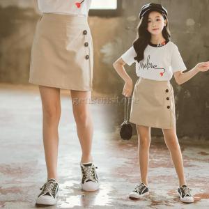 スカート風 ベイカー ショートパンツ キッズ 子供服 女の子 ガールズ スカンツ 120-170 ボトムス ウエストゴム ハーフパンツ 半ズボン カジュアル 短パン通学｜moorebear