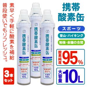 酸素缶 3本セット 大容量 合計30L 酸素純度95％  携帯用