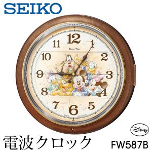 送料無料 セイコー からくり時計 電波時計 ディズニー 多機能 ミッキー ミニー SEIKO 電波 動く 音楽 メロディー 記念 ギフト 掛け時計S◇ 掛時計FW587B｜more-create