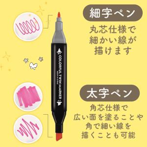 カラーペン 48色 油性 細字/太字 イラスト...の詳細画像2
