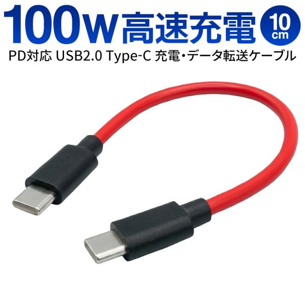 Type-C to Type-C ケーブル オス-オス PD100W 急速充電 10cm タイプC ...