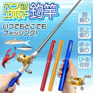 送料無料/定形外 釣竿 ペン型 コンパクト 釣り竿 リール付き コンパクトロッド グラスファイバー製 釣り道具 釣り 初心者 アジ アイナメ カサゴS◇ PEN竿C