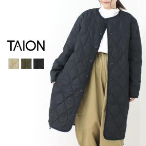 タイオン TAION ミリタリークルーネックダウンコート 104BML-1 LONG キルティング 中綿 ロング丈 レディース メンズ アウター /返品・交換不可/SALE セール｜more-net2