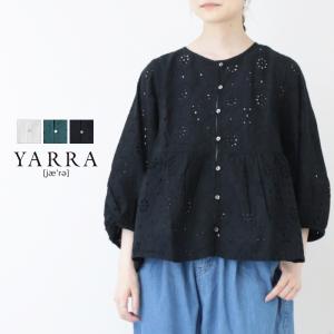 ヤラ YARRA INDIAパイピングレースBL 1523-282 トップス ブラウス 無地 切替 カットワークレース インド製 レディース 2025春夏｜more-net2
