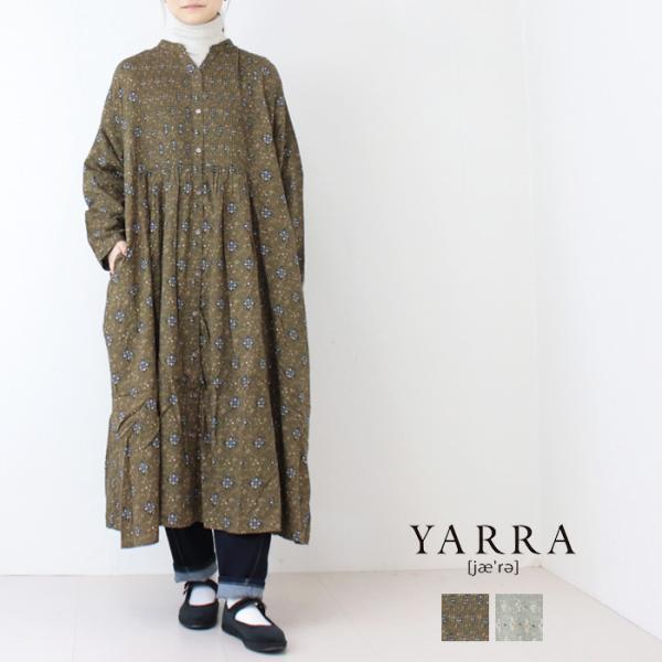 ヤラ YARRA INDIAプリントピンタックワンピース 1544-212 オリジナルプリント ロン...
