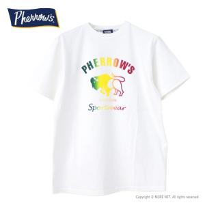 フェローズ PHERROW'S 定番バッファロー グラデーションプリントTシャツ 24S-PT2-G メンズ レディース 半袖 2024春夏｜more-net2