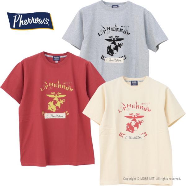 フェローズ PHERROW&apos;S プリント半袖Tシャツ 24S-PT24 メンズ ミリタリー