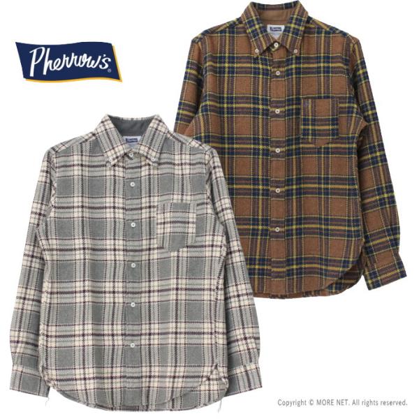 フェローズ PHERROW&apos;S ジャズネップチェックボタンダウンシャツ 24W-PBD3 メンズ 日...