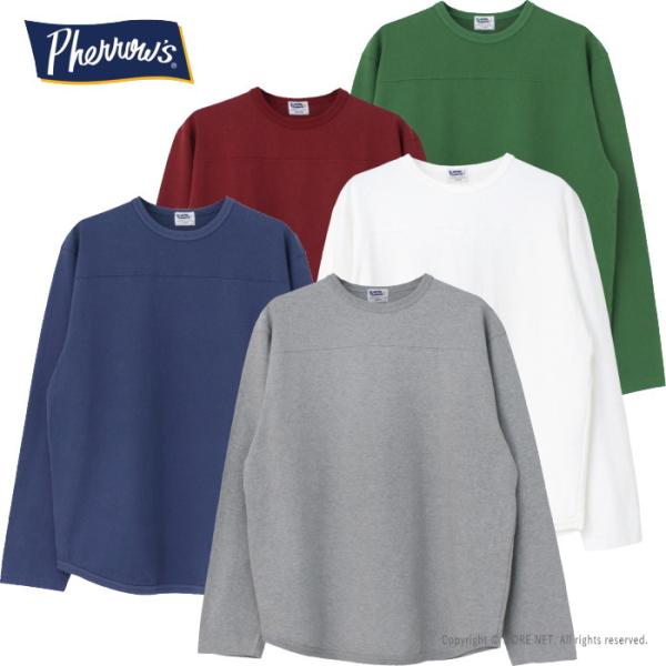 フェローズ PHERROW&apos;S フットボール長袖Tシャツ 24W-PLFT1 メンズ 無地 バインダ...