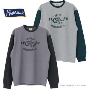 フェローズ PHERROW'S プリント裏毛長袖Tシャツ 24W-PMCT1 メンズ 日本製｜more-net2