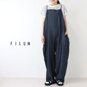 フィルム FILUM 夏のインディゴサロペット 2503112 オーバーオール パンツ デニム 無地 ゆったり ワイド 日本製 レディース 2025春夏｜more-net2