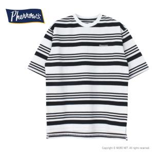 フェローズ PHERROW'S ビッグシルエット マルチボーダーTシャツ 25S-PBBT2 メンズ 半袖 ロゴ刺繍 2025春夏｜more-net2