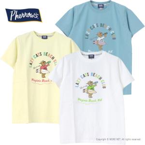 フェローズ PHERROW'S プリント半袖Tシャツ 25S-PT10 メンズ LAZY CATS BEACH CLUB 2025春夏｜more-net2