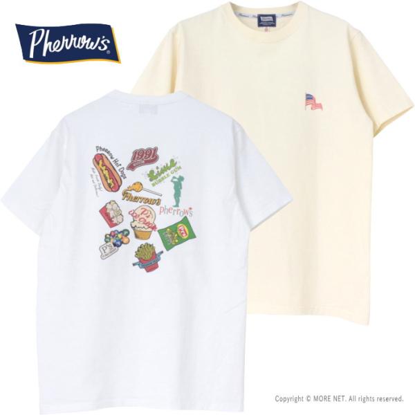 フェローズ PHERROW&apos;S プリント半袖Tシャツ 25S-PT17 メンズ アメリカンフード 2...