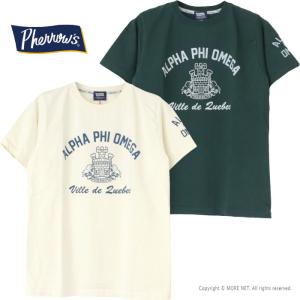 フェローズ PHERROW'S プリント半袖Tシャツ 25S-PT21 メンズ ALPHA PHI OMEGA 2025春夏｜more-net2