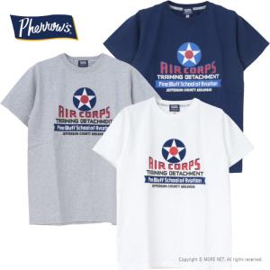 フェローズ PHERROW'S プリント半袖Tシャツ 25S-PT7 メンズ AIR CORPS 2025春夏｜more-net2