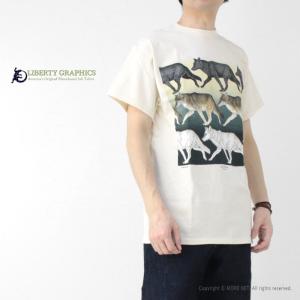 リバティーグラフィックス LIBERTY GRAPHICS プリント半袖Tシャツ Walking Wolves 298 メンズ レディース シルクスクリーン 2025春夏｜more-net2