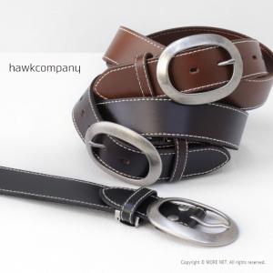 ホークカンパニー Hawk Company オーバルバックル レザーベルト 354 メンズ レディース フリーサイズ 本革｜more-net2