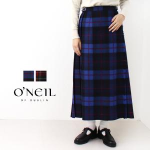 オニール オブ ダブリン O'NEIL OF DUBLIN ロングイージーキルトスカート 83cm丈 5083 レディース アイルランド製 チェック ボトム｜more-net2