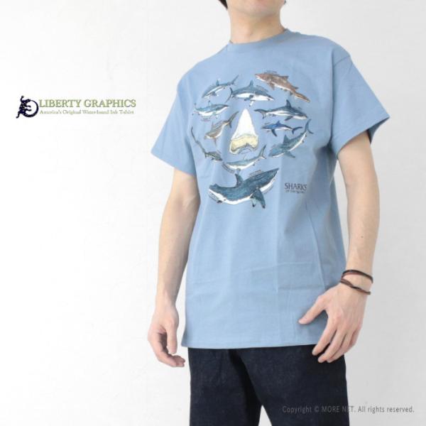 リバティーグラフィックス LIBERTY GRAPHICS プリント半袖Tシャツ Shark &amp; T...