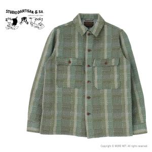 ステュディオ・ダルチザン STUDIO D'ARTISAN 野良着ARMY刺し子長袖シャツ 5718 メンズ 日本製 ミリタリー 2025春夏｜more-net2