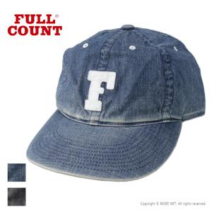 フルカウント FULLCOUNT デニムベースボールキャップ Fパッチ ヴィンテージウォッシュ 6843HW メンズ レディース 日本製 帽子｜more-net2