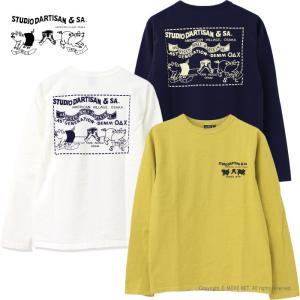 ステュディオ・ダルチザン STUDIO D'ARTISAN 定番プリント 吊り編み長袖Tシャツ 8131 メンズ レディース 日本製 ロンTee 2PIG MARK 2023秋冬｜more-net2