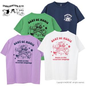 ステュディオ・ダルチザン STUDIO D'ARTISAN USAコットンプリントTシャツ 8148B メンズ 日本製 半袖 BEST OF MUSIC｜more-net2