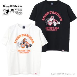 ステュディオ・ダルチザン STUDIO D'ARTISAN USAコットンプリントTシャツ 8149B メンズ 日本製 半袖 SPEEDWAY｜more-net2