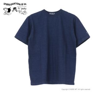 ステュディオ・ダルチザン STUDIO D'ARTISAN ロープインディゴTシャツ ワンポイント刺繍 8175A メンズ 日本製 半袖 2025春夏｜more-net2