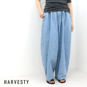 ハーベスティ HARVESTY サーカスパンツ デニム [93.ライトブルー] A11801-93 レディース ユニセックス ワイドパンツ 定番｜more-net2