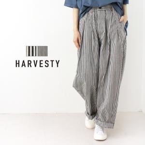 ハーベスティ HARVESTY ノンフェイドストライプサーカスパンツ A12108 総柄 ワイド ゆったり 日本製 レディース 男女兼用｜more-net2