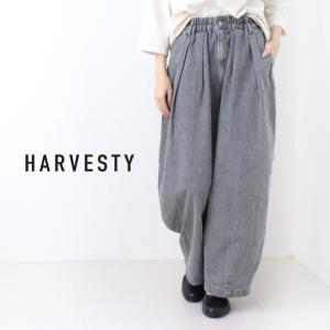 ハーベスティ HARVESTY 10ozブラックデニムサーカスパンツ A12410 日本製 加工 ワイド レディース メンズ ボトム｜more-net2