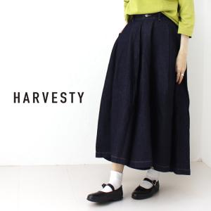 ハーベスティ HARVESTY 10ozデニムカルメンキュロット A21803/A21803-2 ワイド ゆったり 日本製 レディース｜more-net2