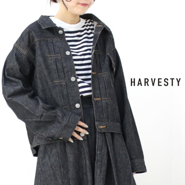 ハーベスティ HARVESTY 10ozブラックデニムジャケット A32418 レディース 日本製 ...