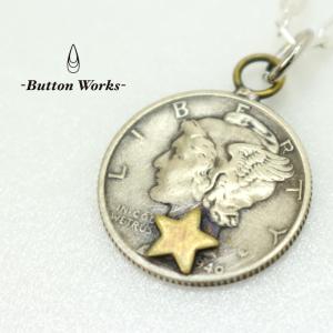ボタンワークス Button Works マーキュリーダイムコインネックレス BW-0059 メンズ レディース 日本製 シルバー｜more-net2