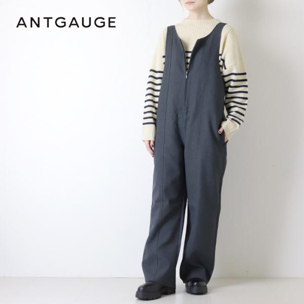 アントゲージ Antgauge メランジオックスルーズストレートサロペット C2369 オールインワ...