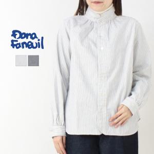ダナファヌル Dana Faneuil オーガニックコットンヒッコリーストライプシャツ D-6125110 トップス ブラウス 長袖 日本製 レディース 2025春夏｜more-net2