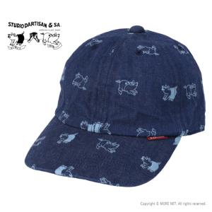ステュディオ・ダルチザン STUDIO D'ARTISAN 総柄デニムキャップ D7565 メンズ レディース 帽子 ブタ 刺繍 2025春夏｜more-net2