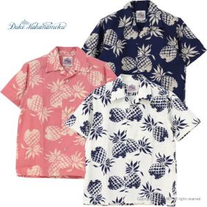 サンサーフ SUN SURF デュークカハナモク DUKE KAHANAMOKU コットンハワイアンシャツ DK37811 DUKE'S PINEAPPLE メンズ 日本製 アロハシャツ 半袖 2024春夏｜more-net2