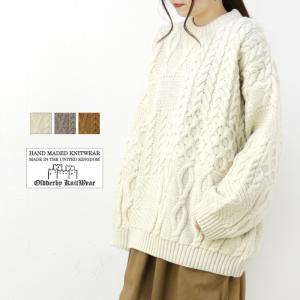 オールドダービーニットウェア OLDDERBY KNITWEAR アランケーブルニットプルオーバー JM4008 セーター イギリス製 レディース /返品・交換不可/SALE セール｜more-net2