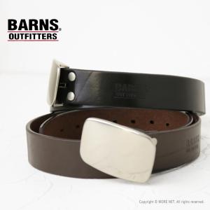 バーンズアウトフィッターズ BARNS OUTFITTERS 栃木レザー 40mmスクエアバックルベルト LE-4166 メンズ 日本製 本革｜more-net2