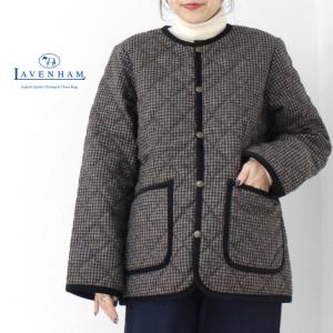ラベンハム LAVENHAM コントラストコナードジャケット LV10133 アウター 中綿 キルティング 千鳥格子柄 レディース｜more-net2