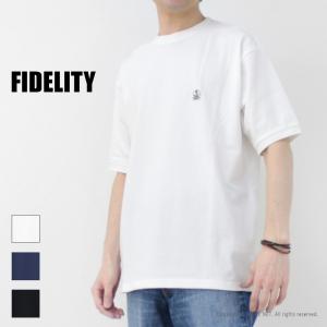 フィデリティ FIDELITY エンブレム半袖クルーネック M-24575012 メンズ Tシャツ 鹿の子 2024春夏｜more-net2