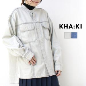 カーキ KHA:KI サイドスリットデニムジャケット MIL25HJK3234 トップス シャツ 長袖 羽織 ボタン レディース 2025春夏 /返品・交換不可/SALE セール｜more-net2
