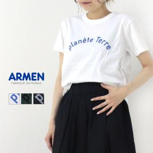 アーメン ARMEN 4.4oz プリントクルーネック半袖Tシャツ NFA1401P39  フランス製 綿 レディース トップス｜more-net2