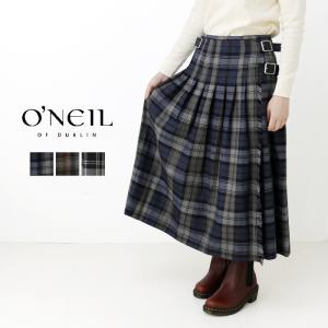 オニール オブ ダブリン O'NEIL OF DUBLIN ローウエストプリーツラップスカート(80cm丈) NOD0853 ウール レディース 裾直し対象外 /返品・交換不可/SALE セール｜more-net2