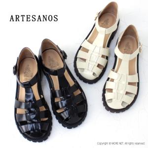 アルテサノス ARTESANOS レザーグルカサンダル NSH612-1 レディース 本革 靴 2024春夏｜more-net2