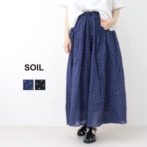 ソイル SOIL コットンボイルドットプリントキュロット NSL24015 ワイドパンツ 水玉 ロング レディース 2025春夏｜more-net2
